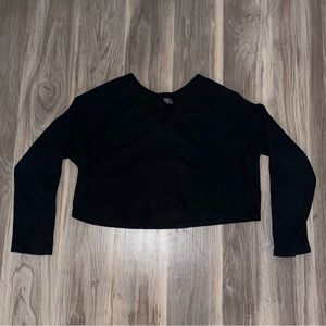 WILD FABLE—All Black Long Sleeve Crop Top